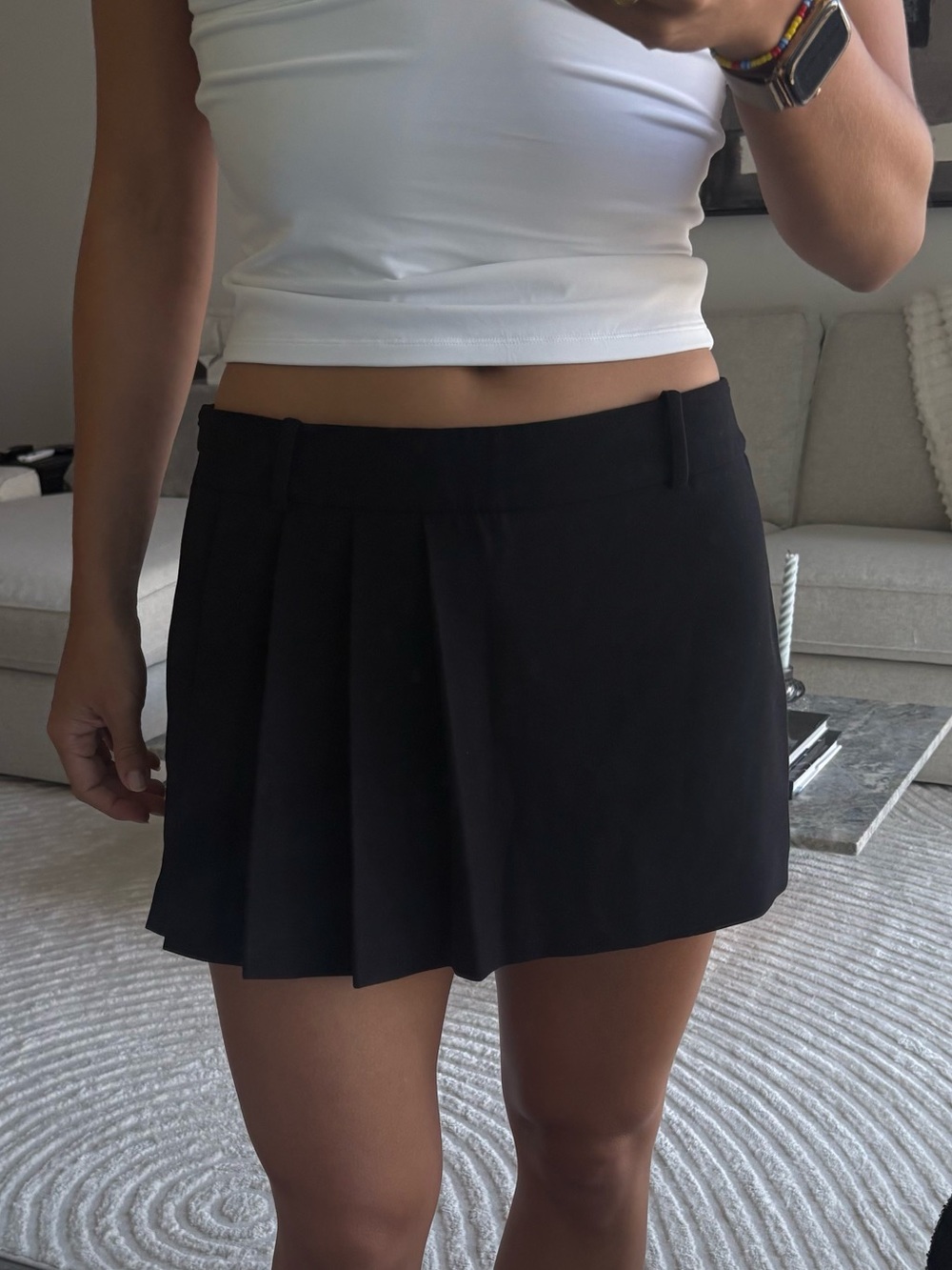Zara - Black Pleated Mini Skort